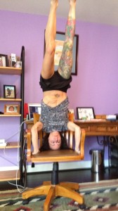 headstand, office headstand, yoga headstand